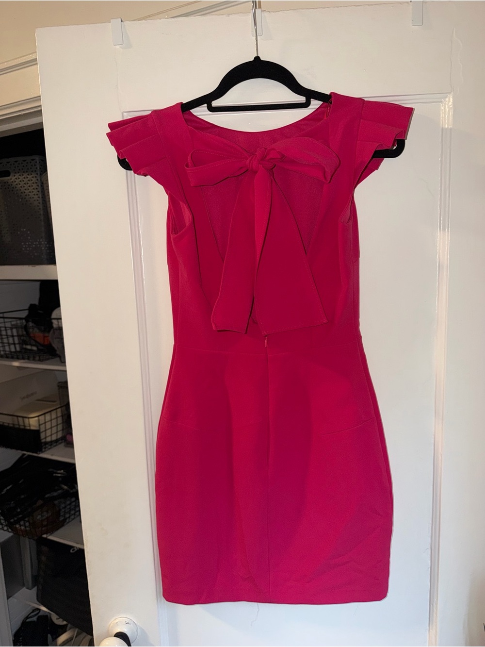 Zara Hot Pink Bow-back Mini Dress